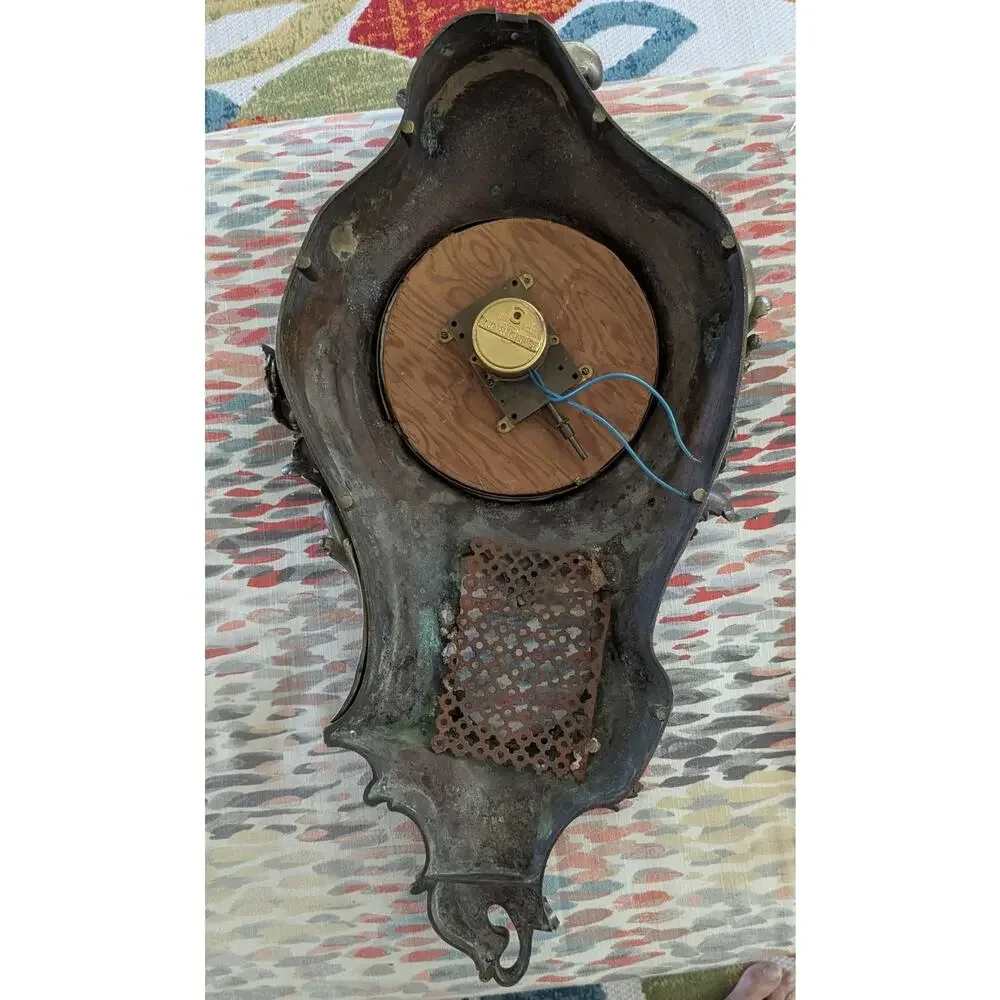 Vintage 19th Century French Rococo Cartel Clock Sign Caffieri Bronze Wall Clock